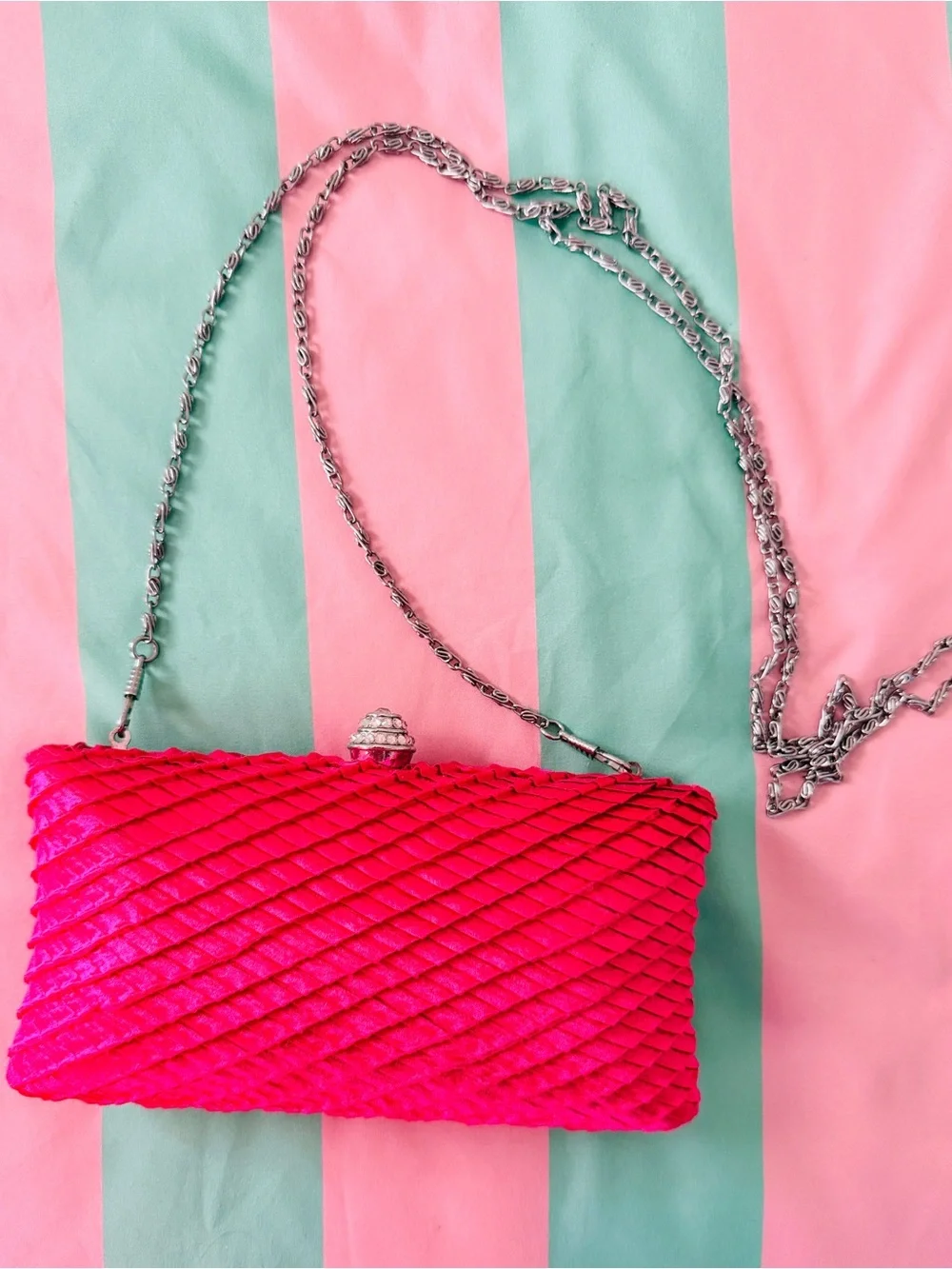 Elegant Pink satin handbag
